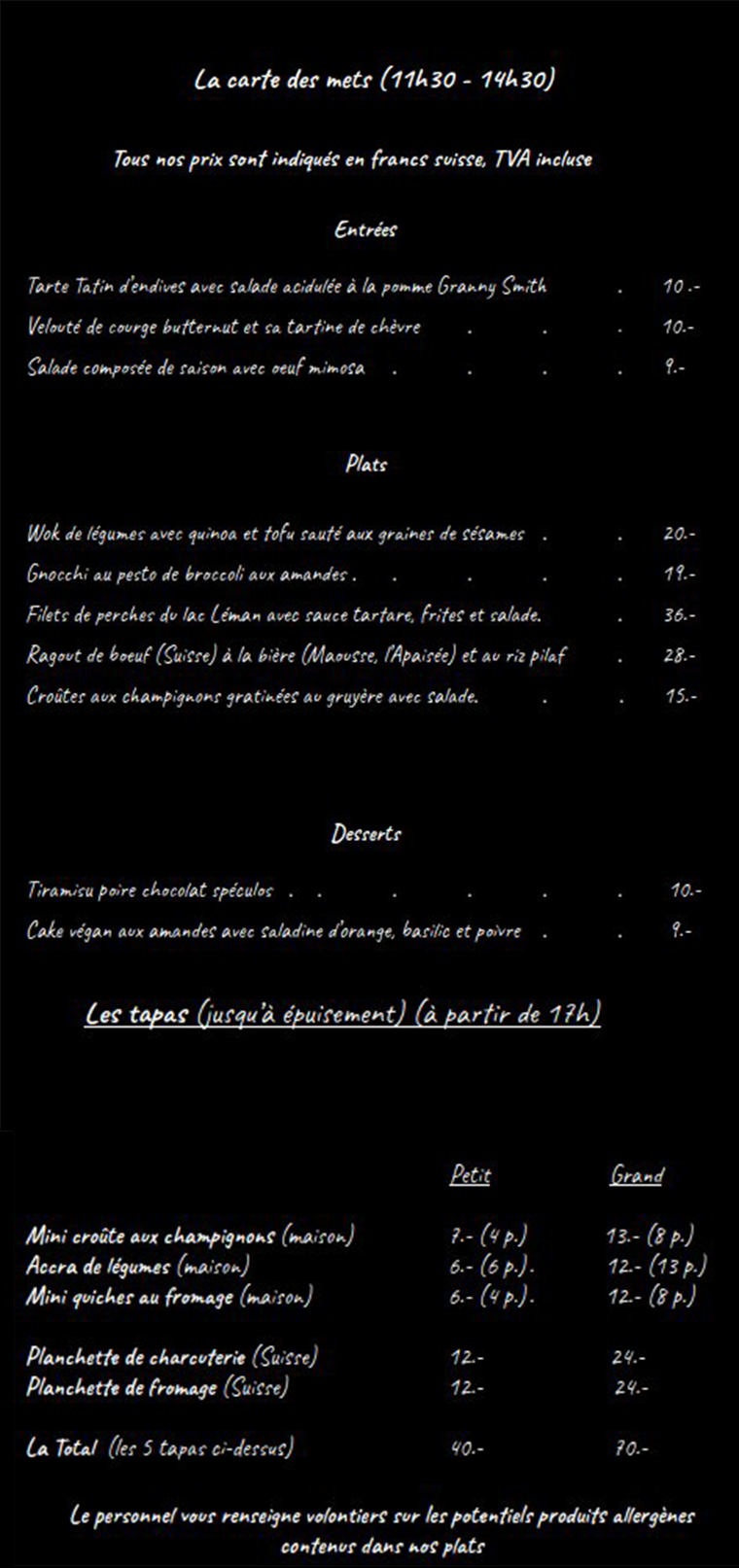 ceci est le menu, mais j'ai l'impréssion qu'il boude un peu, revenez plus tard ;)